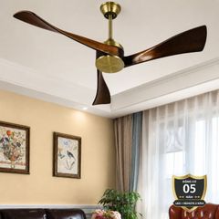 Quạt trần 3 cánh gỗ cao cấp, phong cách tối giản QT-76