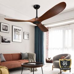 Quạt trần 3 cánh gỗ cao cấp, thiết kế Retro QT-184