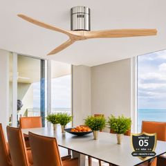 Quạt trần 3 cánh gỗ, thiết kế hiện đại QT-111
