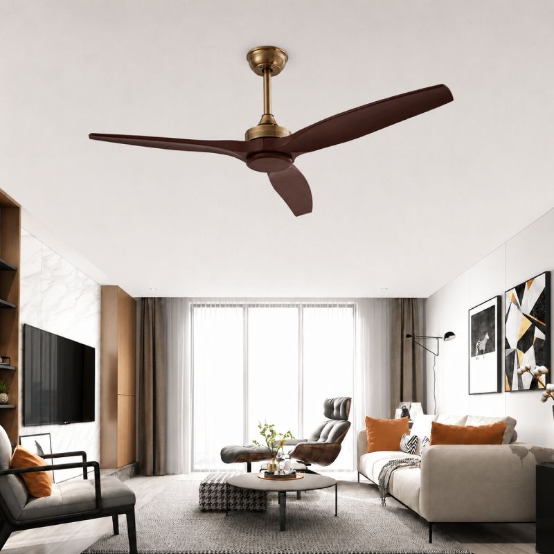 Quạt trần 3 cánh nhựa giả gỗ - Thiết kế hiện đại tối giản QT-32