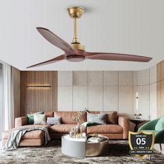 Quạt trần 3 cánh nhựa giả gỗ - Thiết kế hiện đại tối giản QT-32