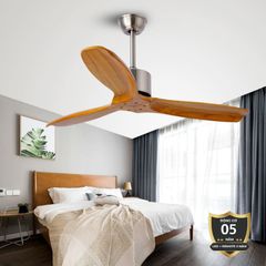 Quạt trần cánh gỗ, thiết kế tối giản hiện đại QT-40