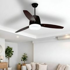 Quạt trần đèn, 3 cánh gỗ, thiết kế hiện đại QT-168