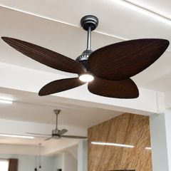 Quạt trần đèn 4 cánh thiết kế hình lá phong cách cổ điển QT-275