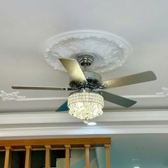 Quạt trần đèn, 5 cánh nhựa, phối khung phale cao cấp  QT-131