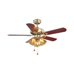 Quạt trần đèn, 5 cánh gỗ, thiết kế cổ điển QT-136