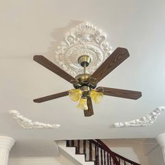 Quạt trần đèn, 5 cánh gỗ, thiết kế cổ điển QT-136