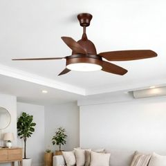 Quạt trần đèn,5 cánh gỗ, thiết kế hiện đại  QT-144