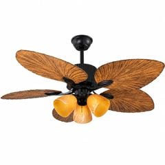 Quạt trần đèn 5 cánh thiết kế hình lá phong cách cổ điển QT-255