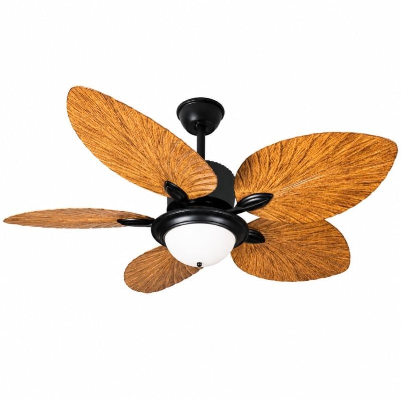 Quạt trần đèn 5 cánh thiết kế hình lá phong cách cổ điển QT-257