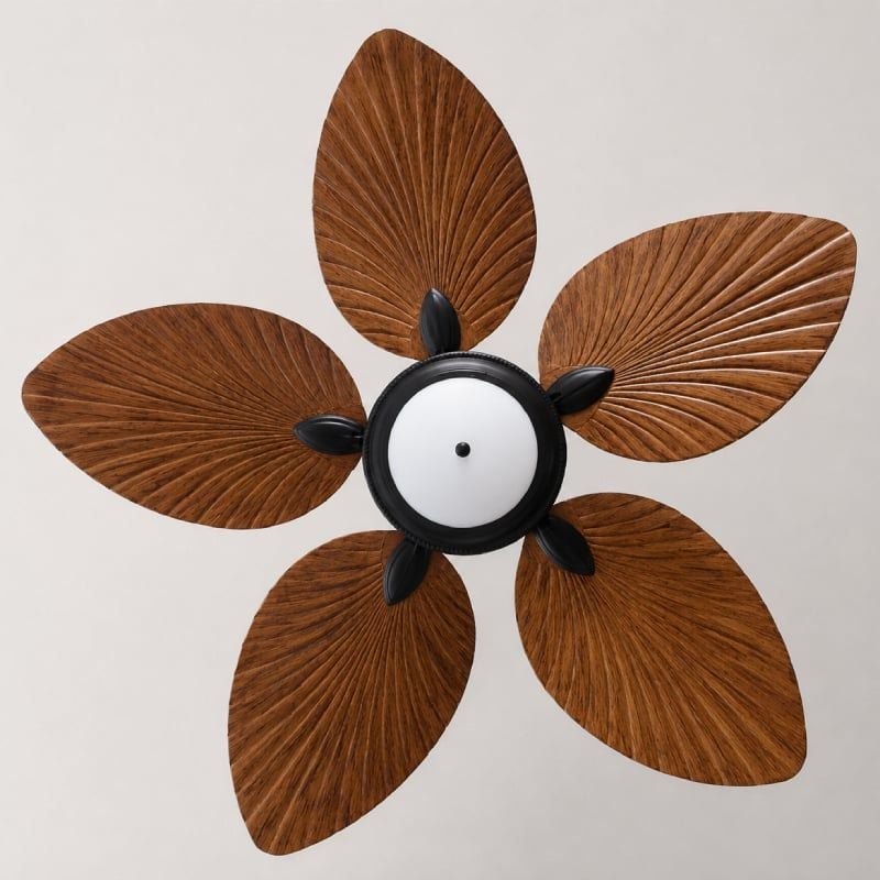 Quạt trần đèn 5 cánh thiết kế hình lá phong cách cổ điển QT-257