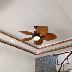 Quạt trần đèn 5 cánh thiết kế hình lá phong cách cổ điển QT-257