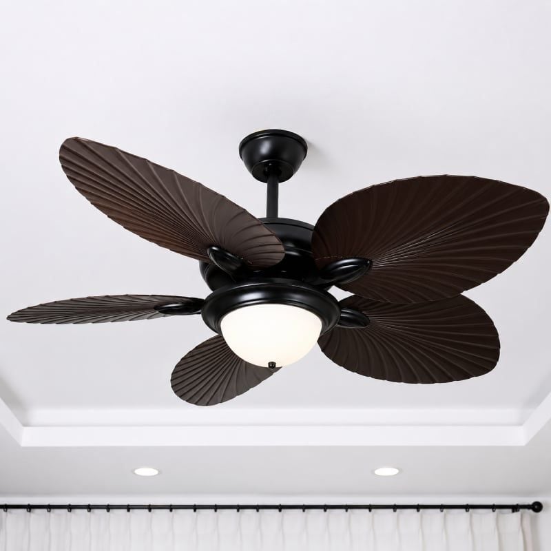 Quạt trần đèn 5 cánh thiết kế hình lá phong cách cổ điển QT-258