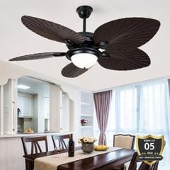 Quạt trần đèn 5 cánh thiết kế hình lá phong cách cổ điển QT-258