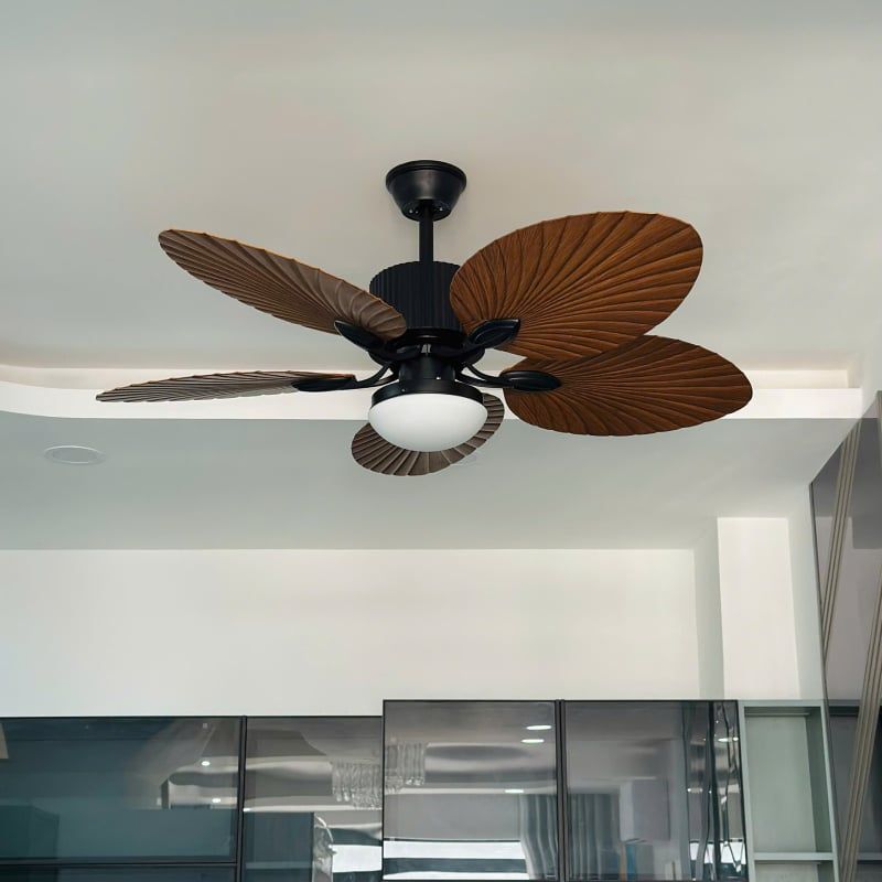 Quạt trần đèn 5 cánh thiết kế hình lá phong cách cổ điển QT-92