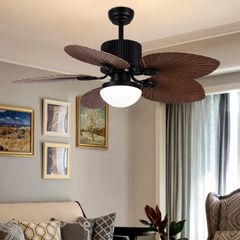 Quạt trần đèn 5 cánh thiết kế hình lá phong cách cổ điển QT-92