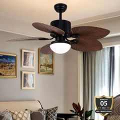 Quạt trần đèn 5 cánh thiết kế hình lá phong cách cổ điển QT-92