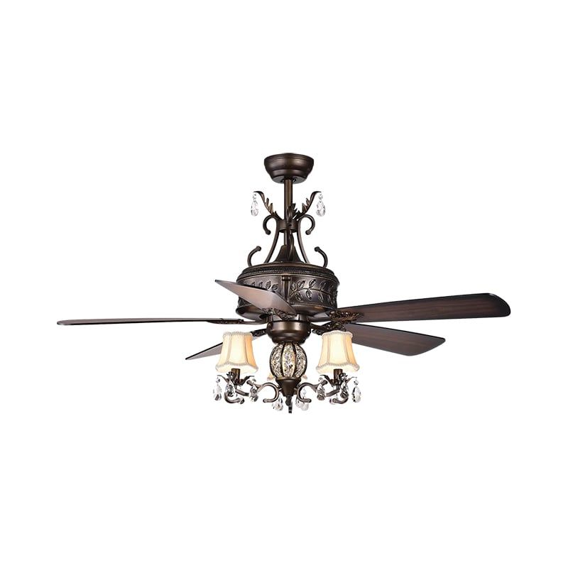 Quạt trần đèn 5 cánh thiết kế phong cách cổ điển QT-108