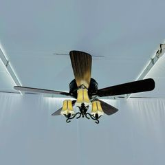 Quạt trần đèn 5 cánh thiết kế phong cách cổ điển QT-108