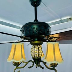 Quạt trần đèn 5 cánh thiết kế phong cách cổ điển QT-108