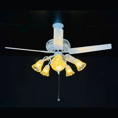 Quạt trần đèn 5 cánh trắng, thiết kế tân cổ điển sang trọng QT-78
