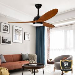 Quạt trần đèn, cánh gỗ, thiết kế hiện đại  QT-109Đ