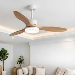Quạt trần đèn, cánh gỗ, thiết kế hiện đại  QT-107