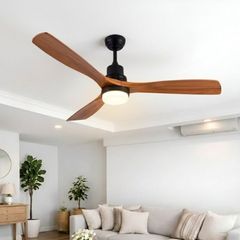Quạt trần đèn,3 cánh gỗ, thiết kế hiện đại  QT-139