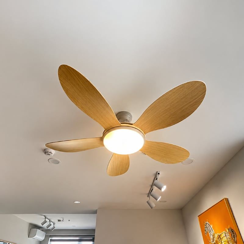 Quạt Trần Đèn, Cánh Nhựa Giả Gỗ, Thiết Kế Hiện Đại QT-197