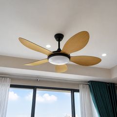 Quạt Trần Đèn, Cánh Nhựa Giả Gỗ, Thiết Kế Hiện Đại QT-197