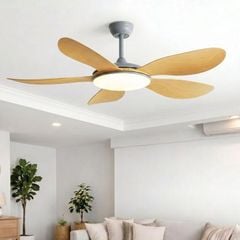 Quạt Trần Đèn, Cánh Nhựa Giả Gỗ, Thiết Kế Hiện Đại QT-197