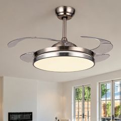Quạt trần đèn, cánh xếp, thiết kế hiện đại QT-123