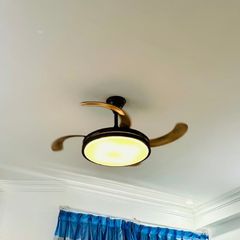 Quạt trần đèn, cánh xếp, thiết kế hiện đại QT-128