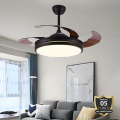 Quạt trần đèn, cánh xếp, thiết kế hiện đại QT-128