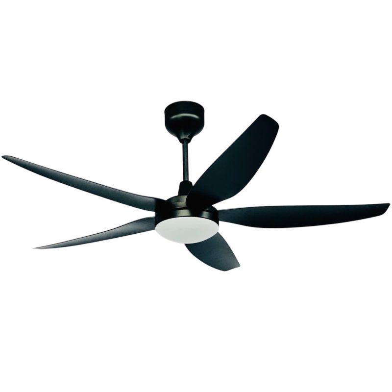 Quạt trần đèn, phong cách hiện đại, 5 cánh đen QT-73