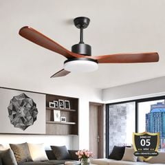 Quạt trần đèn thiết kế 3 cánh gỗ tối giản, hiện đại QT-225
