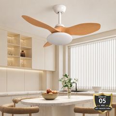 Quạt trần đèn thiết kế 3 cánh nhựa tối giản, hiện đại QT-203