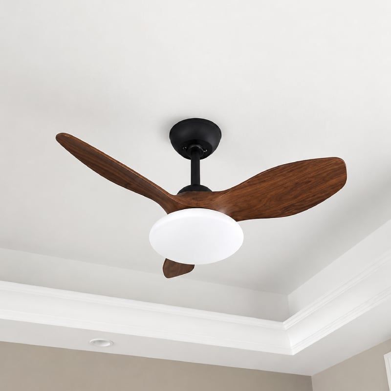 Quạt trần đèn thiết kế 3 cánh nhựa tối giản, hiện đại QT-204