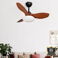 Quạt trần đèn thiết kế 3 cánh nhựa tối giản, hiện đại QT-204