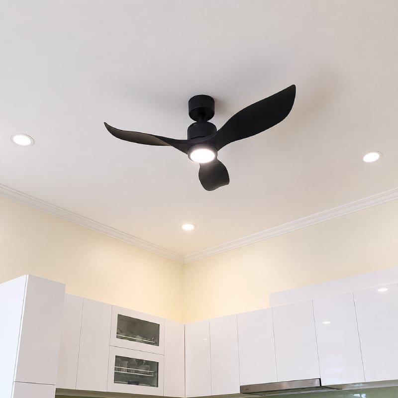 Quạt trần đèn thiết kế 3 cánh nhựa tối giản, hiện đại QT-252