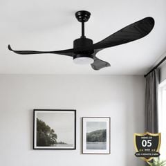 Quạt trần đèn thiết kế 3 cánh nhựa tối giản, hiện đại QT-252