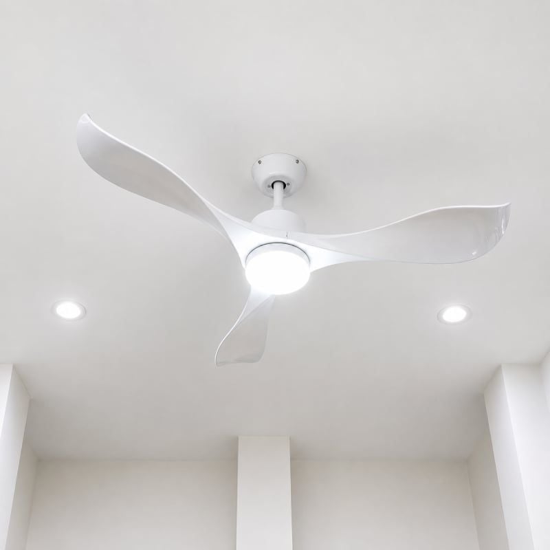 Quạt trần đèn thiết kế 3 cánh nhựa tối giản, hiện đại QT-253