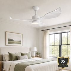 Quạt trần đèn thiết kế 3 cánh nhựa tối giản, hiện đại QT-253