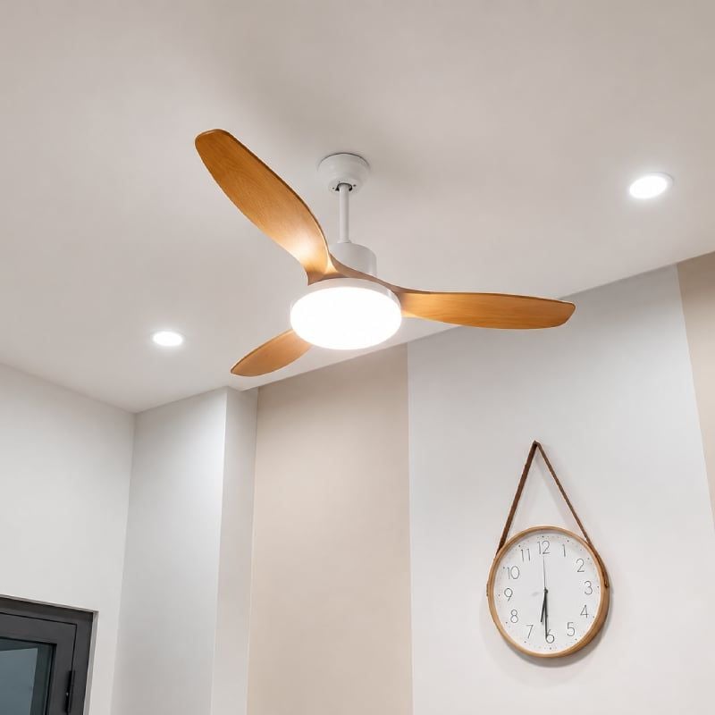 Quạt trần đèn thiết kế 3 cánh nhựa tối giản, hiện đại QT-276