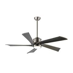 Quạt trần đèn thiết kế 5 cánh gỗ màu xám tro QT-60