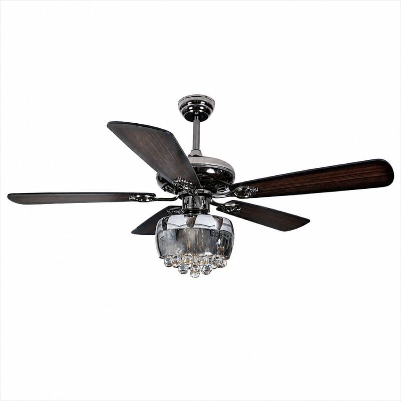Quạt trần đèn thiết kế 5 cánh gỗ phong cách cổ điển QT-227