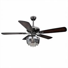 Quạt trần đèn thiết kế 5 cánh gỗ phong cách cổ điển QT-227