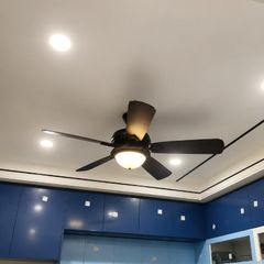 Quạt trần đèn thiết kế 5 cánh gỗ phong cách cổ điển QT-228