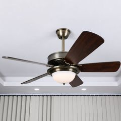 Quạt trần đèn thiết kế 5 cánh gỗ phong cách cổ điển QT-229