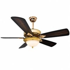 Quạt trần đèn thiết kế 5 cánh gỗ phong cách cổ điển QT-232